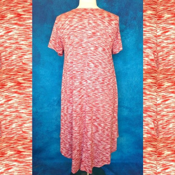 LulaRoe Red White Carly Dress Size 3XL - Picture 5 of 8